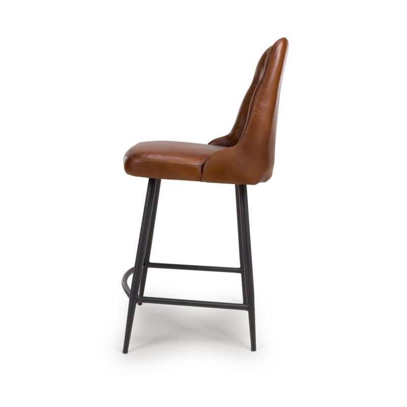 Ronja Upholstered Counter Stool with Metal Frame, Tan