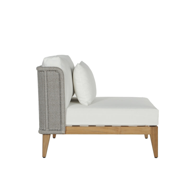 Ibiza Outdoor Teak Lounge Chair, Stinson White, Brown