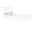 Lit double blanc avec rangement et lit gigogne simple - Construit pour une plateforme de chambre à coucher confortable avec 4 tablettes en bois massif
