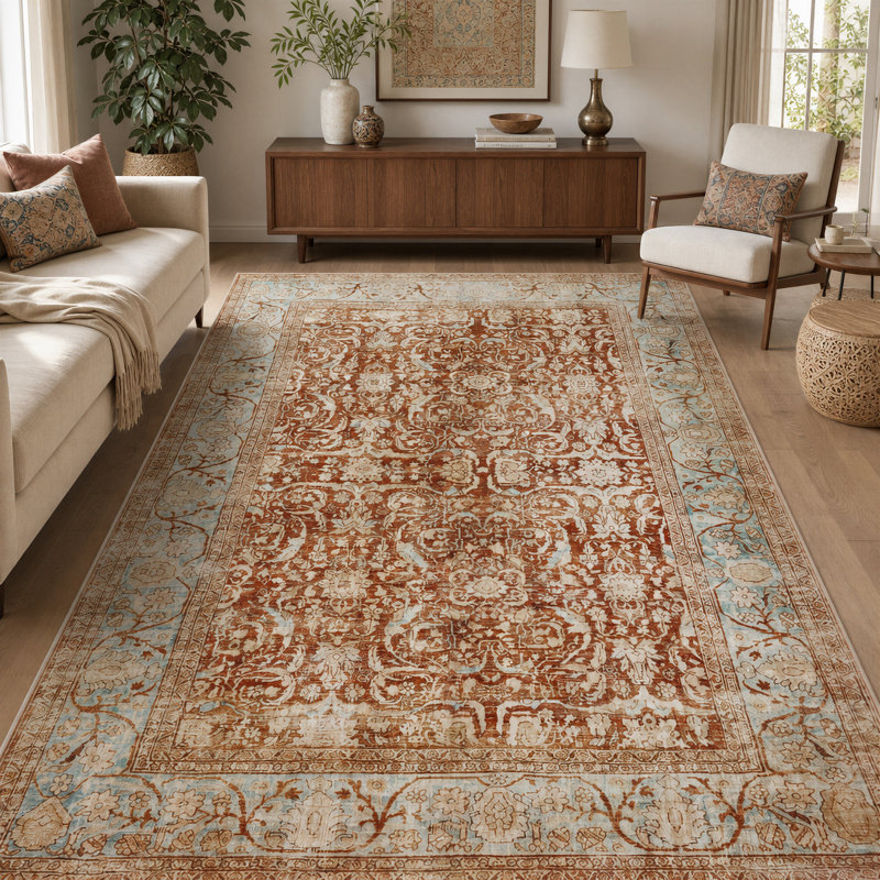 Oriental Machine Printed Area Rug, Rectangle 200.7 x 274.3 cm