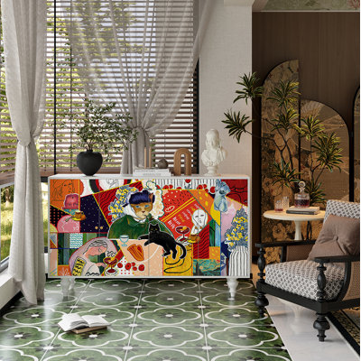 French retro and fashionable entrance cabinet