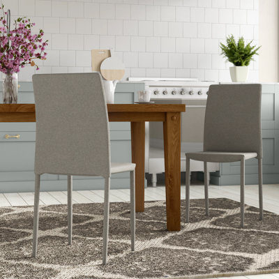 Barra 46 cm H Upholstered Linen Dining Chair in Grey