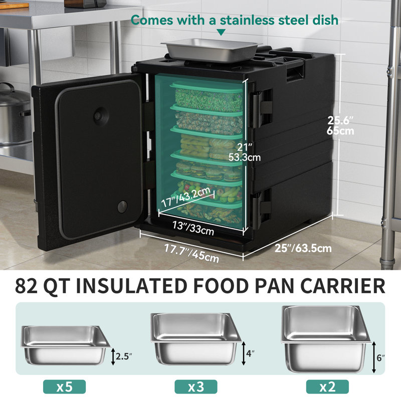 Balconera 90 gal. Rectangle Plastic Insulated Food Carrier Box