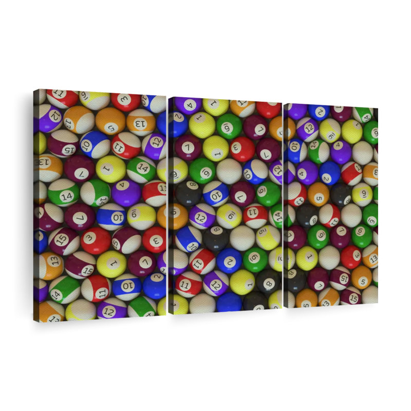 «Billiard Collection», 3 pièces sur toile, H 42 po x l 65 po x P 1,25 po