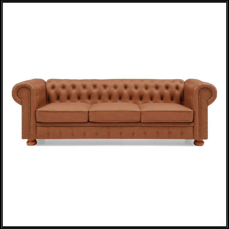 Canapé Chesterfield classique, Brun