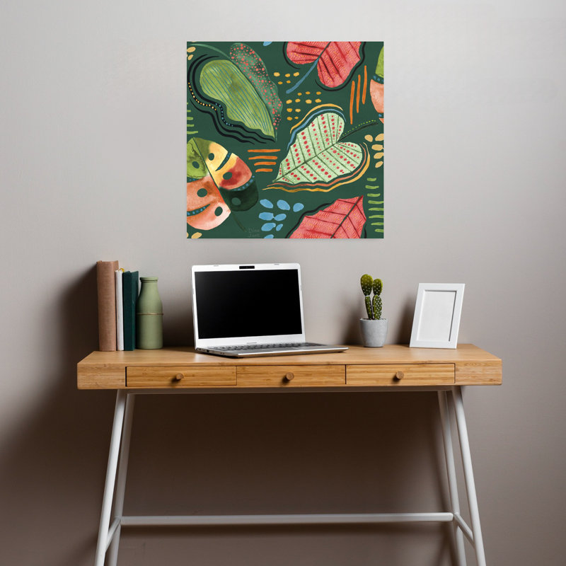 Rainforest Pattern Ib Abstract Tropical Art, 18" H x 18" W