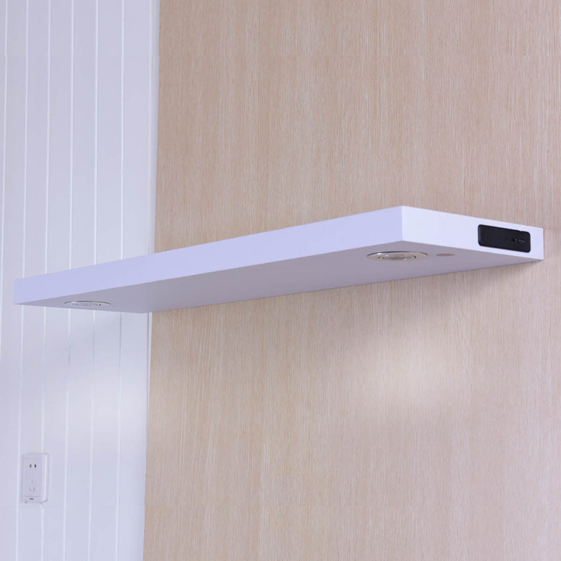 Plastic / Acrylic Floating Shelf, 4cm H x 120cm W x 24cm D, White