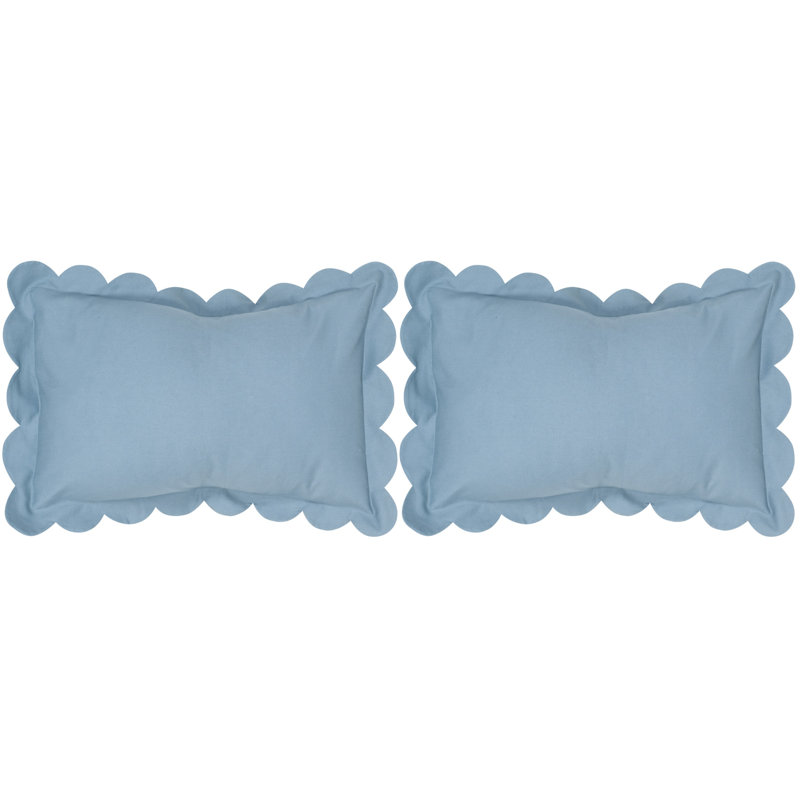 Coussin lombaire en coton géométrique Circee, Bleu Wedgewood