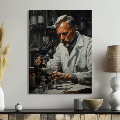 White Black Microscopic Scientific Laboratory IV - Laboratories Wall Art