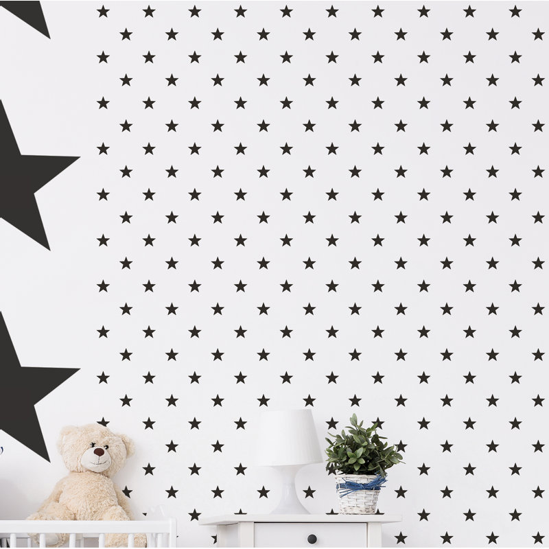 Galaxy 10m x 53cm Matte Wallpaper Roll, White/Black