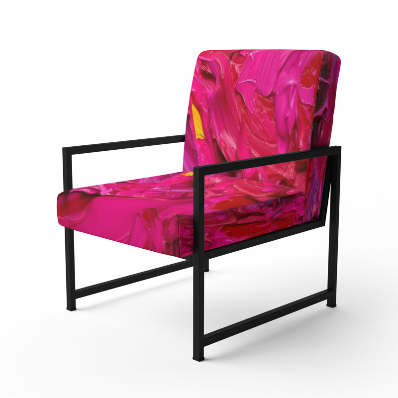 Chaise d'appoint rembourrée Viva Magenta Bliss Wildness I, Noir, noir, noir, noir