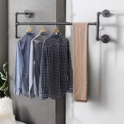 Latty Industrial Heavy Duty Wall-Mounted Clothes Hanging Rail 