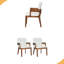 Ensemble de 2 chaises de salle à manger rembourrées en cuir de noyer moderne et en similicuir brillant-2022854074