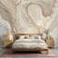 Papier peint abstrait beige marbré-93707581
