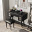 Vanity With Pu Cushioned Stool, Smooth - Gliding Drawer, And Glass Compartments For Accessories Modern : Multi Purpose, Built In Power Outlets, Rounded Corners Small Rooms-403444446