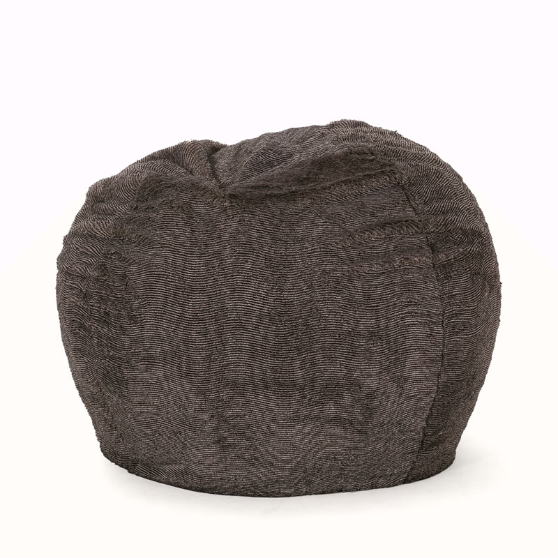 Fauteuil à billes arrondi en fausse fourrure Vida, Fausse fourrure brune, H 25,11 po x l 34,11 po x P 34,11 po