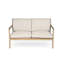 Causeuse d'extérieur avec table basse et coussin en teck clair 2 pièces