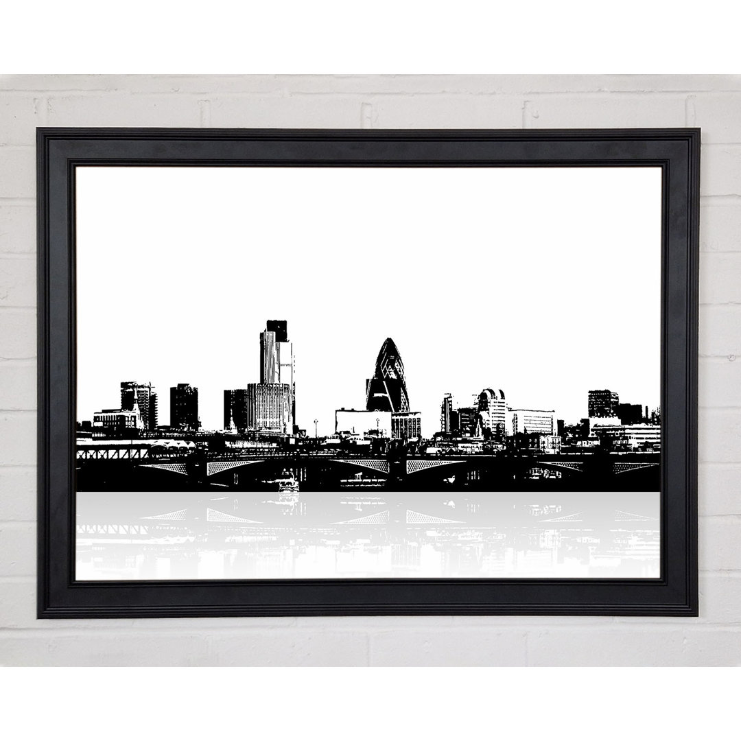 London City Waters B N W - Einzelne Bilderrahmen Kunstdrucke