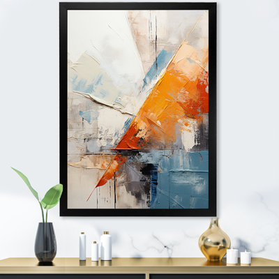 Orange Abstract Tile Mosiac Charm - Abstract Tile Wall Art