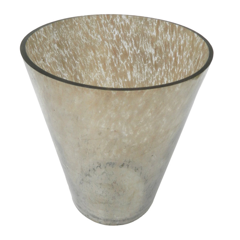 Vase de table en verre argenté, H 6,8 po x l 5,3 po x P 5,3 po