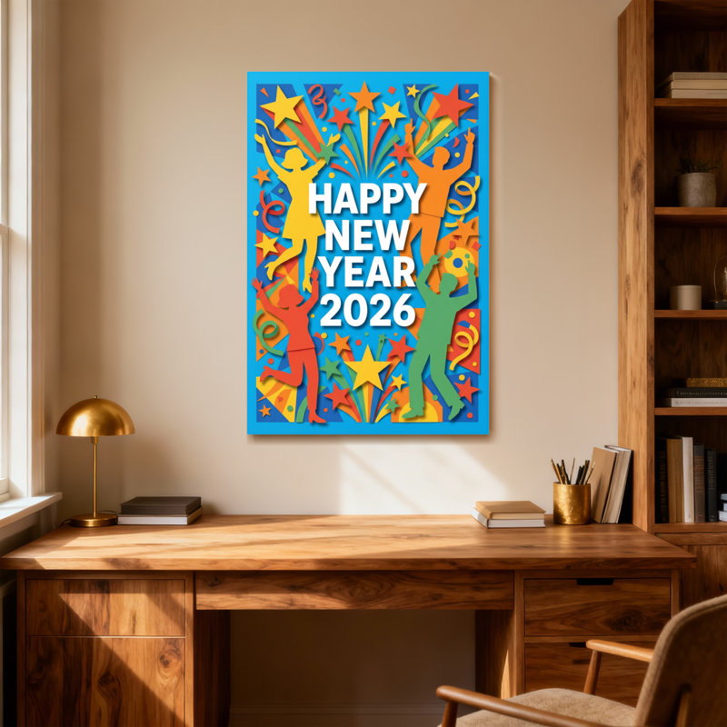 Motif de célébration mode bonne année 2026, H 18 po x l 12 po