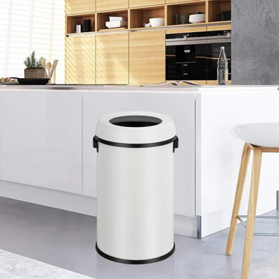 17 Gallon Stainless Steel Trash Can with Swing Lid – Fingerprint-Proof, Heavy-Duty Commercial Garbage Bin