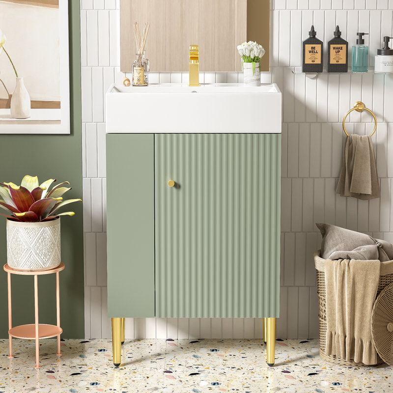 Ensemble de meuble-lavabo simple 22 po Laycee, Vert