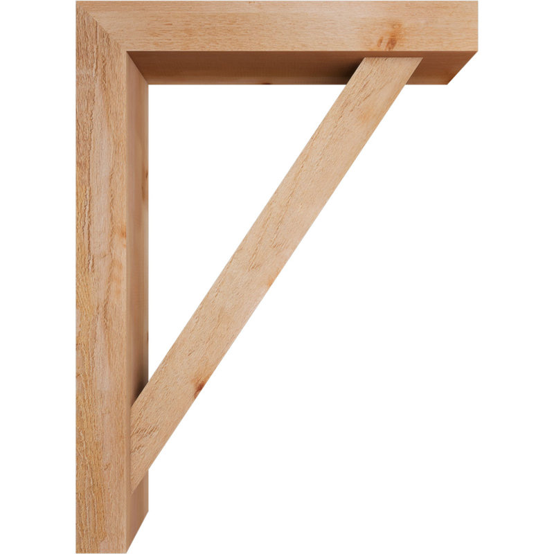 Traditional Block Bracket w/ Offset Brace, 44 x 32, 6"W Western Red Cedar (Rough Sawn)