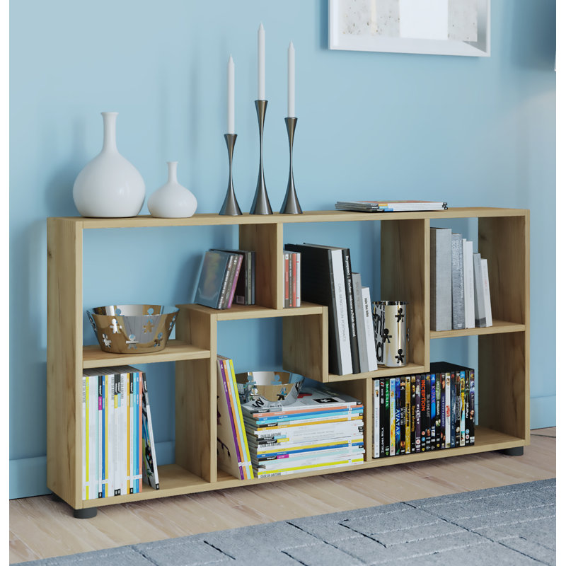 Sayida 62cm H x 117cm W Bookcase, Brown, white and pink