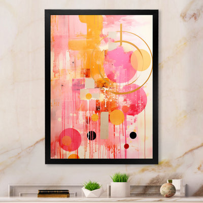 «Pink Island Sunrise Collage», art mural abstrait