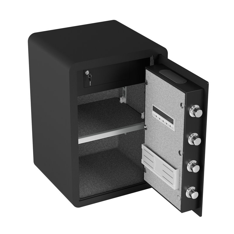 Coffre-fort de 3,0 pieds avec fonction imperméable, serrure électronique, armoire intérieure, tablette amovible, double alarme pour coffre-fort haute sécurité pour la maison et le bureau, pieds, armoires, hôtel