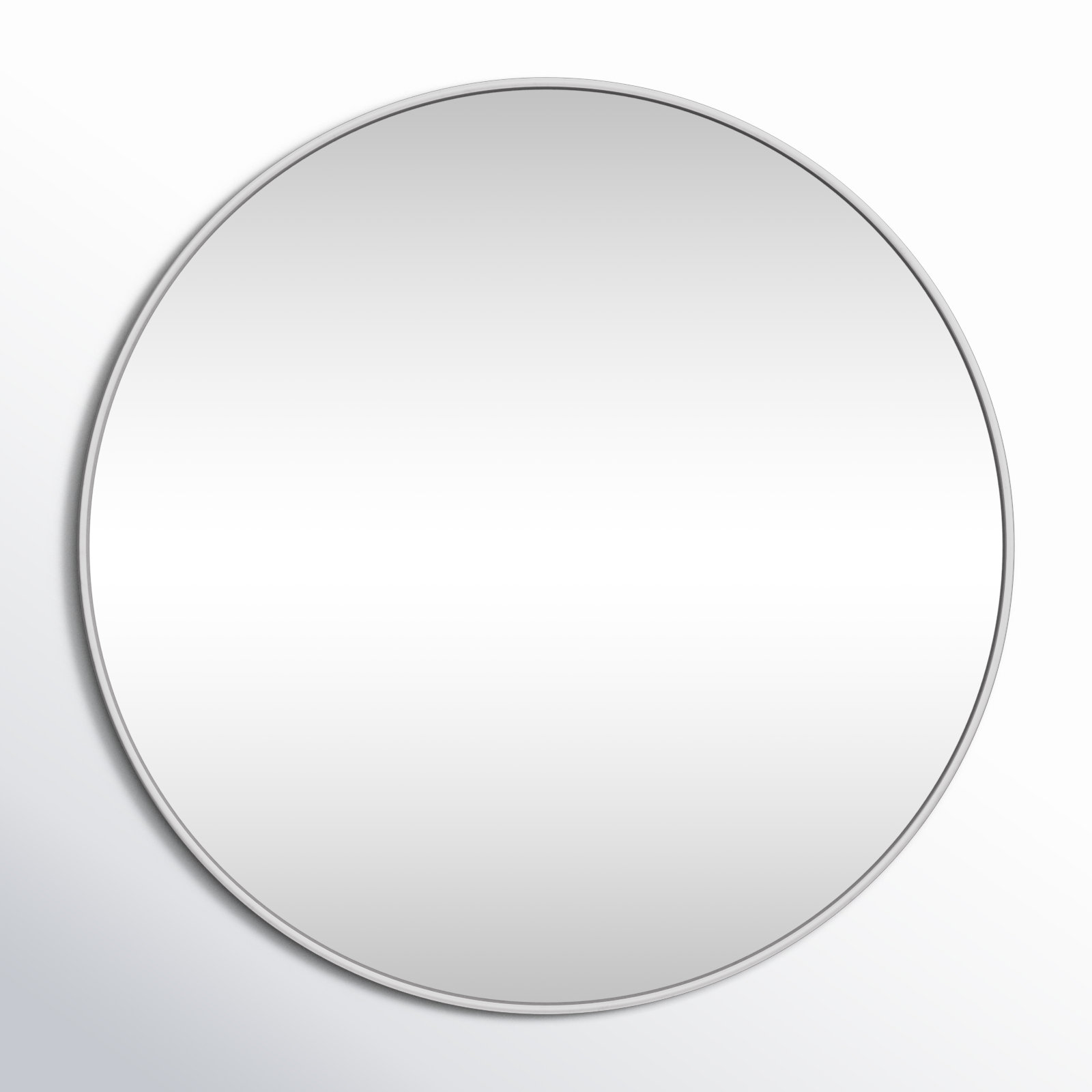 Sabine Metal Round Wall Mirror, Silver, 39" x 39"