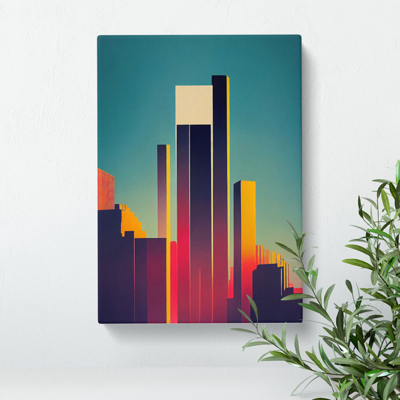 Mysterious City Skyline Abstract - Wrapped Canvas, 50cm H x 35cm W x 3cm D