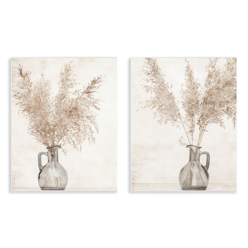 «Wild Pampas Stalks Vase», ensemble de 2 plaques murales par Kim Allen