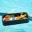 Rectangular Floating Serving Tray, Wicker Pool Floating Tray with Cup Holders, 13 LBS Capacity Floating Drink Holder for Sandbars, Spas, Bath, Pool Parties, Brown-1555901501