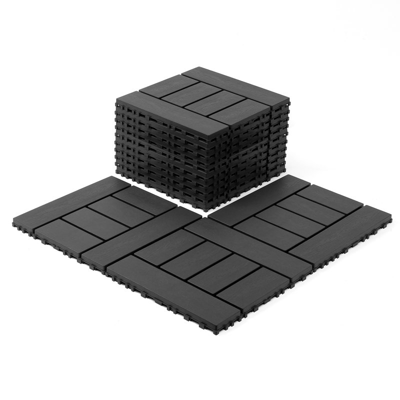 Carreaux de terrasse en plastique emboîtables, Gris