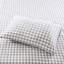 Drap-housse à motif à carreaux gris à motif de chevrons 4 pièces, 100% flanelle de coton, douillet, avec drap plat, 2 taies d'oreiller ajustées, flanelle douce