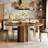 55-Inch Oval Dining Table with Wave-Shaped Base