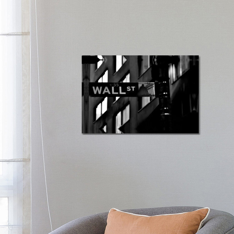 Wall Street Sign - Wrapped Canvas Print, 66.04 cm H x 45.72 cm W x 3.175 cm D