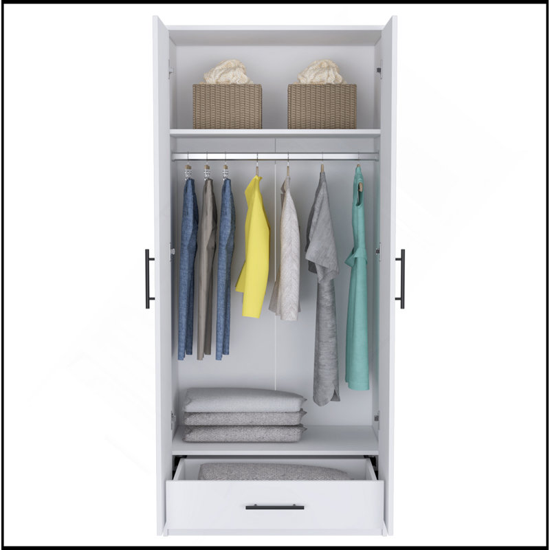 180 Armoire Beery, chambre à coucher, blanc, Blanc