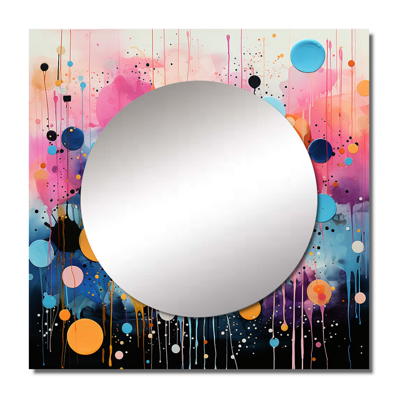 Gulkis - Miroir carré à formes abstraites pour décoration murale, 23 po x 23 po