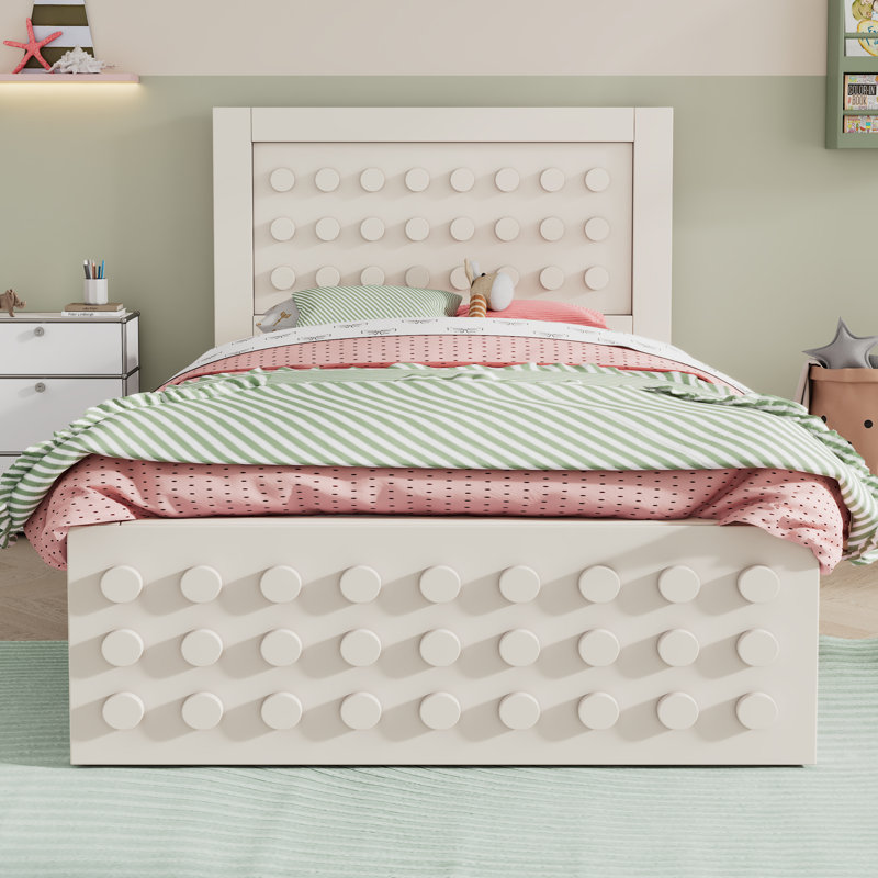 Solid Wood Bed, White