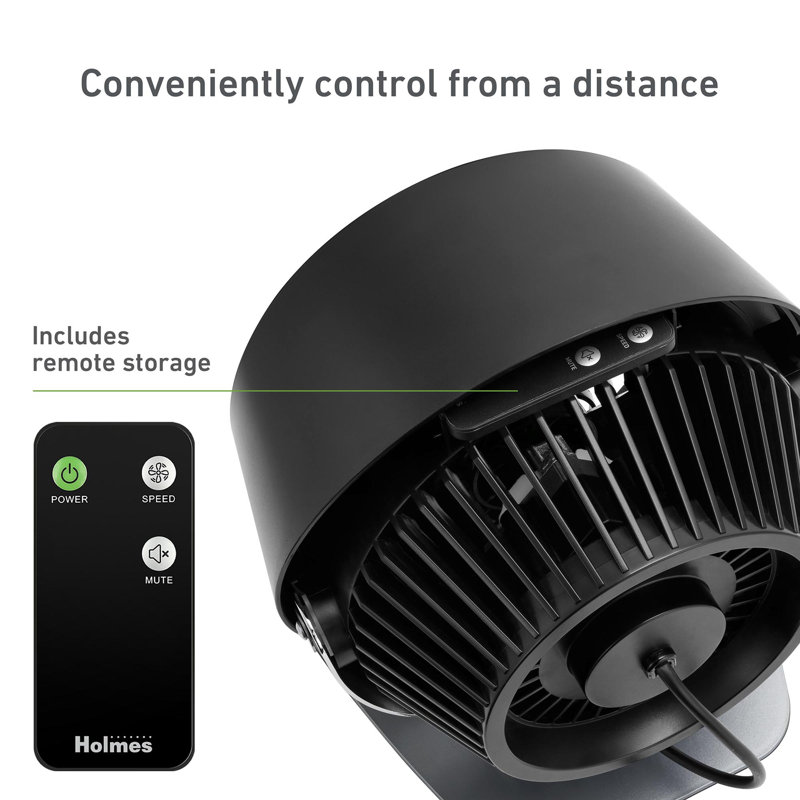 Blizzard 8" Digital Air Circulator Fan with Capacitive Touch, 3 Speeds, Remote Control