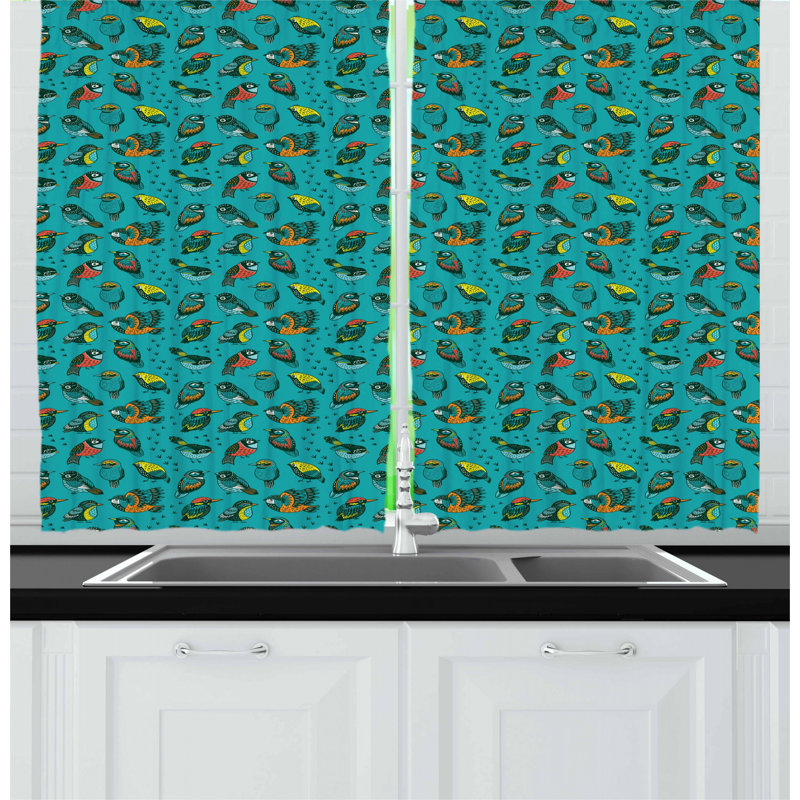 Rideau de cuisine oiseaux