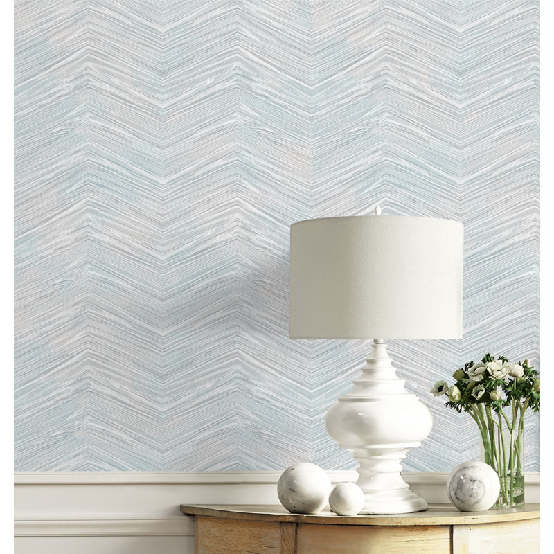 Rouleau de papier peint L 33 pi x l 20,5 po Crystell, Bleu délavé
