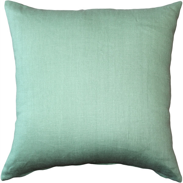 Coussin décoratif en lin Tuscany, H 17 po x l 17 po x P 5 po, Vert aqua