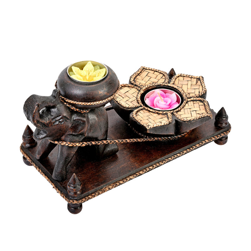 5'' H Wood Tabletop Tealight Holder