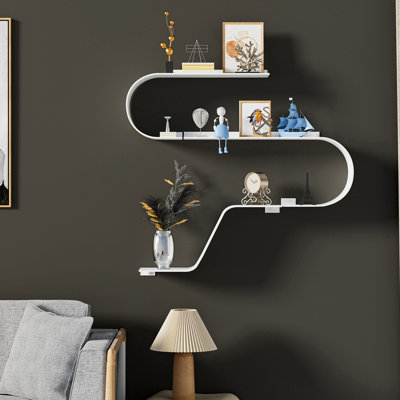 Élégantes tablettes flottantes en métal pour présentoirs muraux personnalisés (ensemble de 3)
