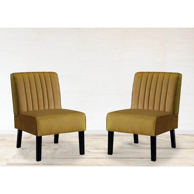 2Pièces de salon de style Mid-Century moderne, velours jaune, pieds en bois massif, aspect décoratif de 2, jaune, revêtement en velours, chambre de luxe