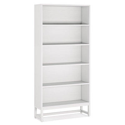70.87" 5-Tier White Heavy Duty Bookshelf Library Organizer For Living Room, Office, Bedroom